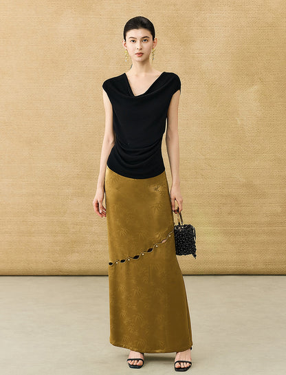 HECO Chinese style acetate rich bamboo skirt - DEED.
