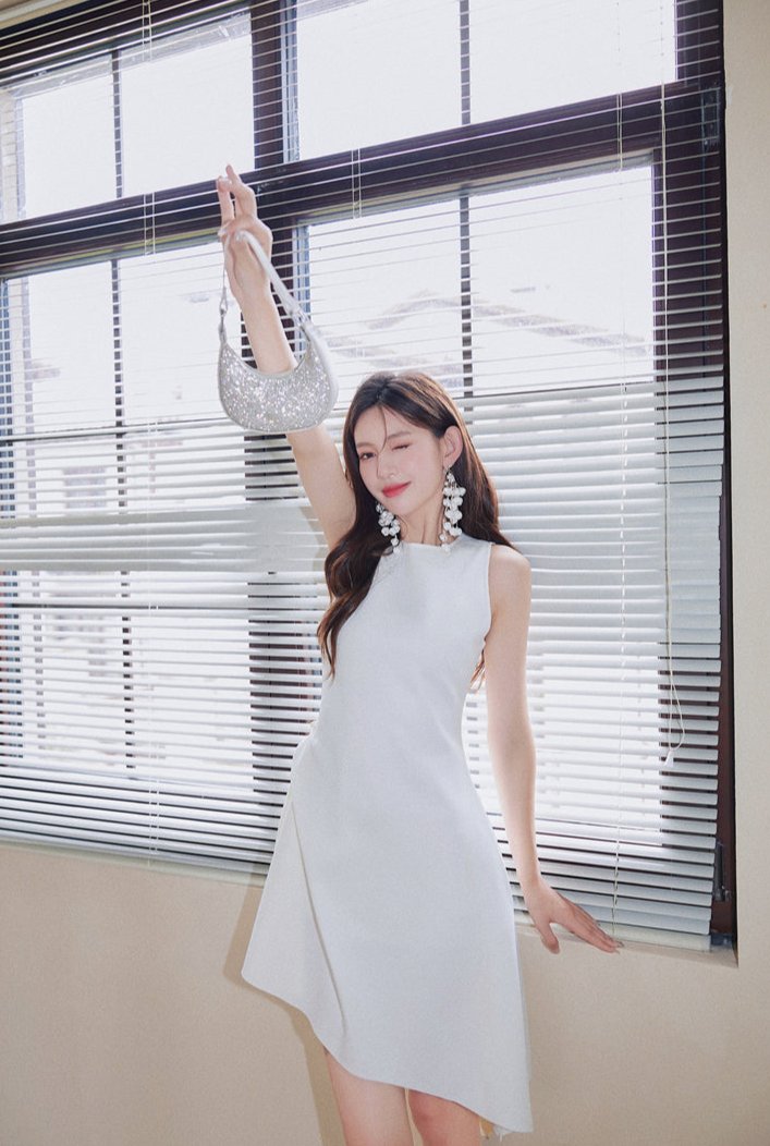 DOLLY Elegant Retro Style Crew Neck Sleeveless Slim Fit High Waist Dinner Dress-KIRSTEN