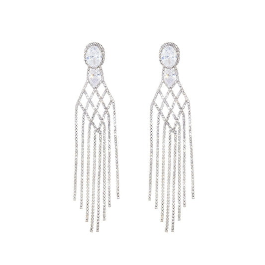 Wardrobes by Chen Luxury Gradient Sparkling Rhinestone Earrings-Madison