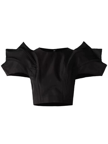 ANNAKIKI 3D Sonic Silhouette Cropped Top - JOSE.