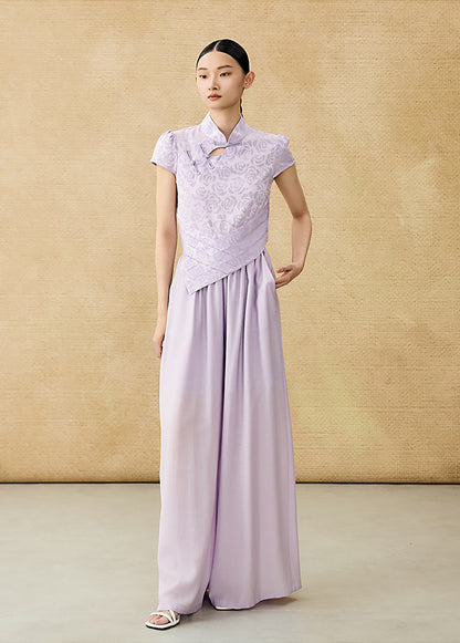 HECO Acetate High Waist Wide-leg Pants - TREY.