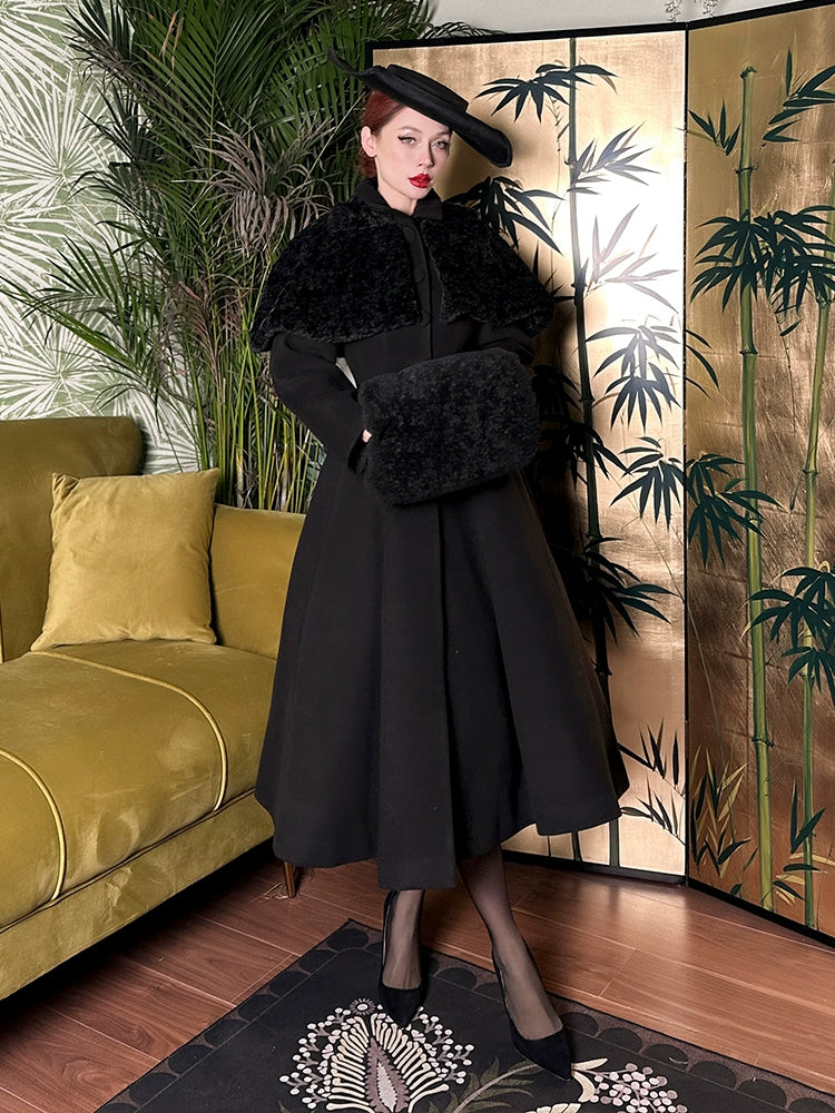 Le Palais Vintage Original  Black Winter Lamb Wool Plus Cotton -Kiara