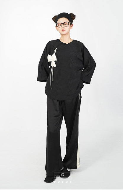 TUYUE Elastic Waist drape casual straight-leg pants- KAYLA.