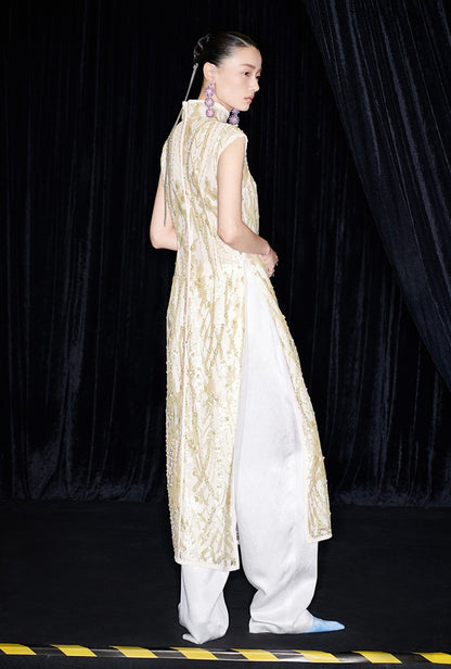 M essential Ma Kai designer brand Jinghui embroidered cheongsam long Dress - SANDRA.