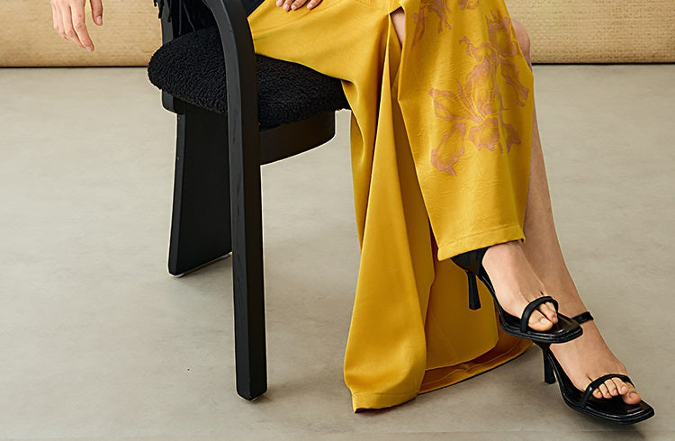 HECO summer high-waisted straight hip slit long skirt - KRISTOFF.