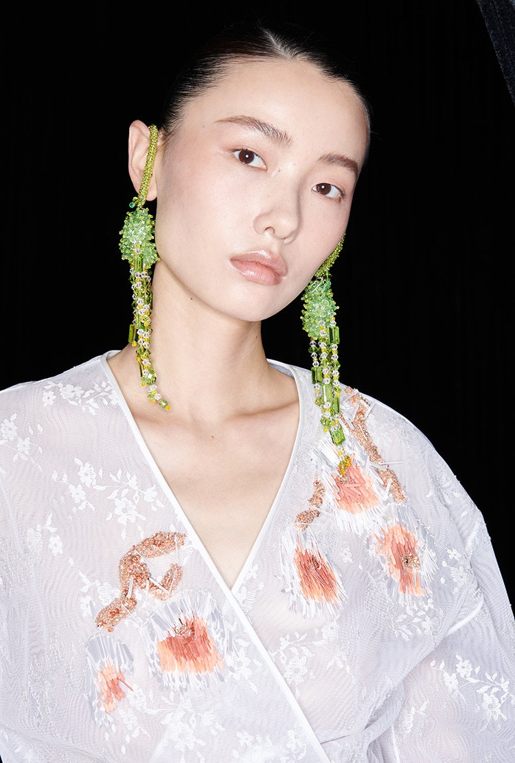 M essential Ma Kai designer Jinghui embroidered fabric upright structure long skirt - WINDA.