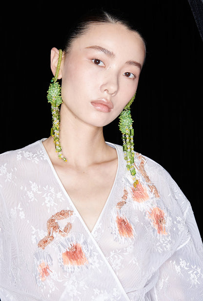 M essential Ma Kai designer Jinghui embroidered fabric upright structure long skirt - WINDA.