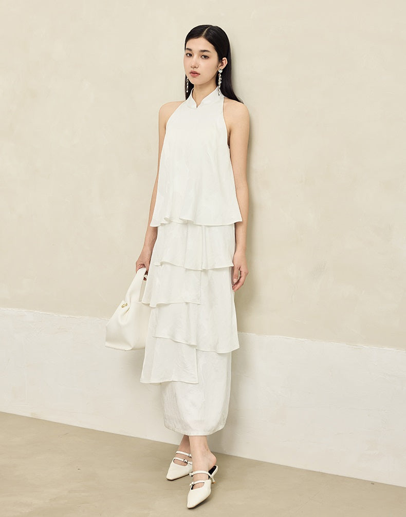 HECO acetate layers sleeveless halterneck dress Women - PRAISES