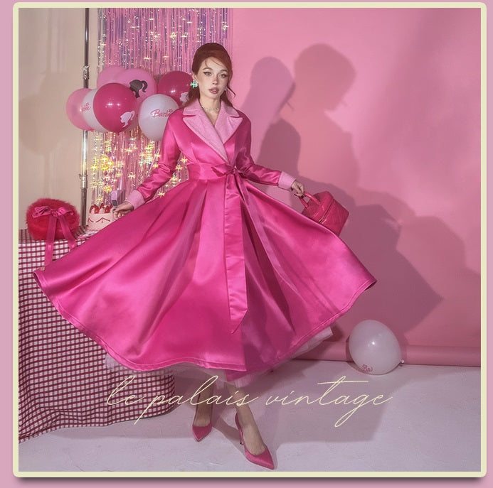 barbie pink satin dress Barbie Pink Long Satin Prom Dresses, Barbie Pink Long Satin Formal Evening Dresses, US 6 / Pink as Pics / With Rush+$19.99