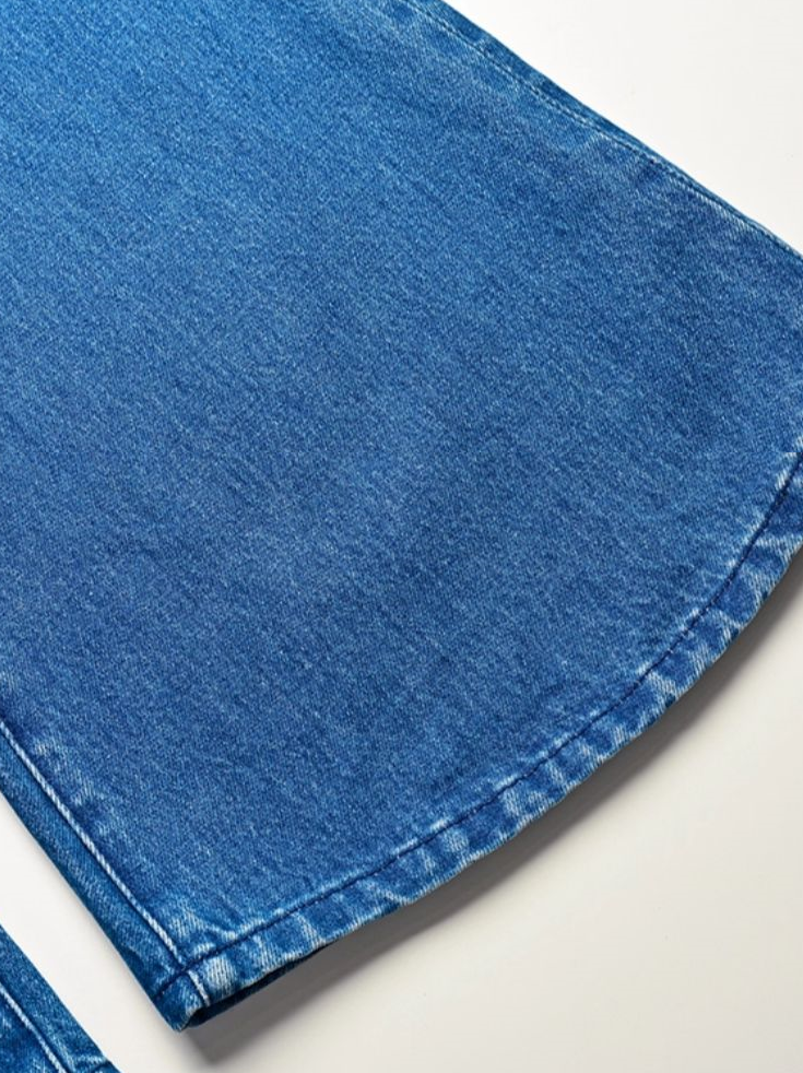 YES BY YESIR | Blue Flared Jean Pants -LIVARA.