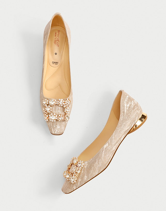 Pjjuu Flat Engagement Beautiful Plus Size Women's Wedding Shoes  - ENJOY
