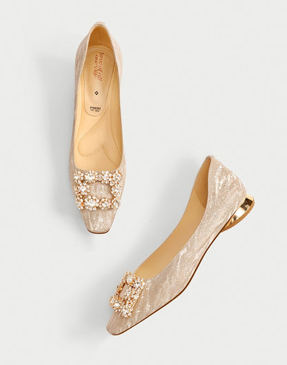 Pjjuu Flat Engagement Beautiful Plus Size Women's Wedding Shoes  - ENJOY