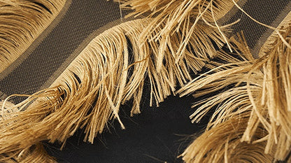 ZHUCHONGYUN draped tassel jacquard sleeveless halter neck suspender top-MAOTOME.