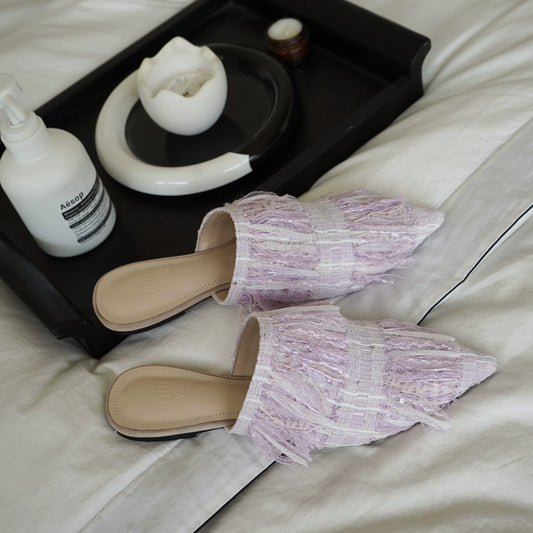 B-FEI pointed toe flat half slippers-SHEVY.