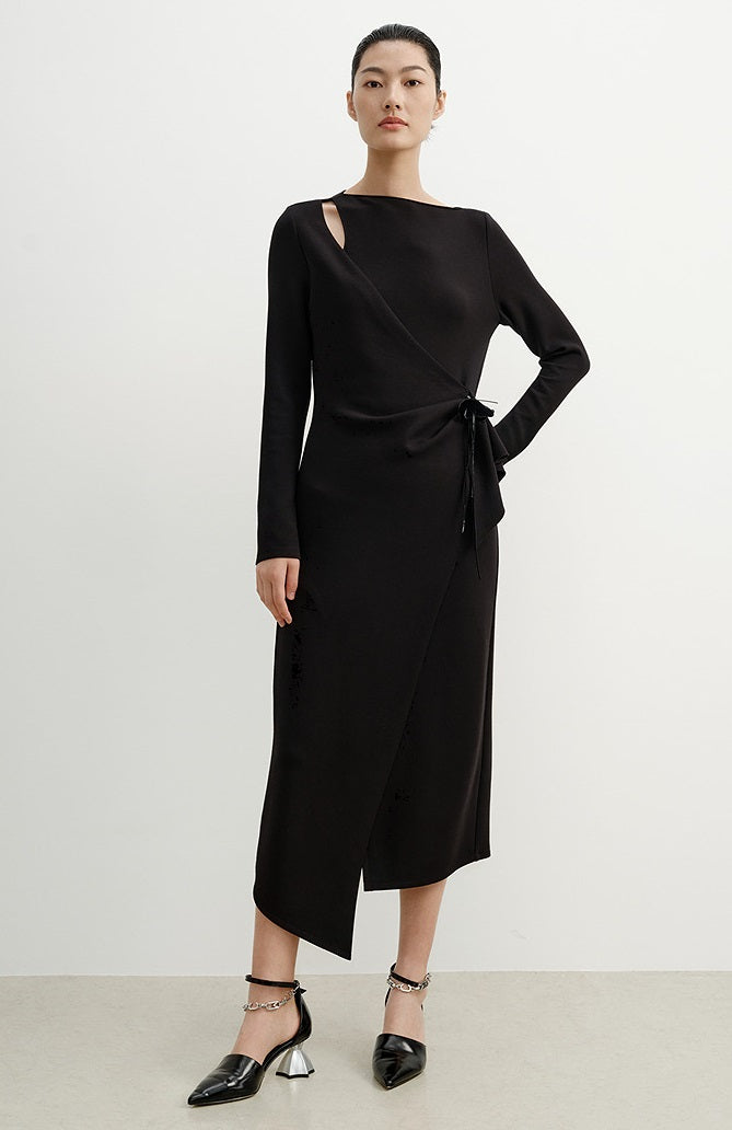 COMME MOI Lu Yan designer new women's fake two-piece irregular dress - HAPPY.