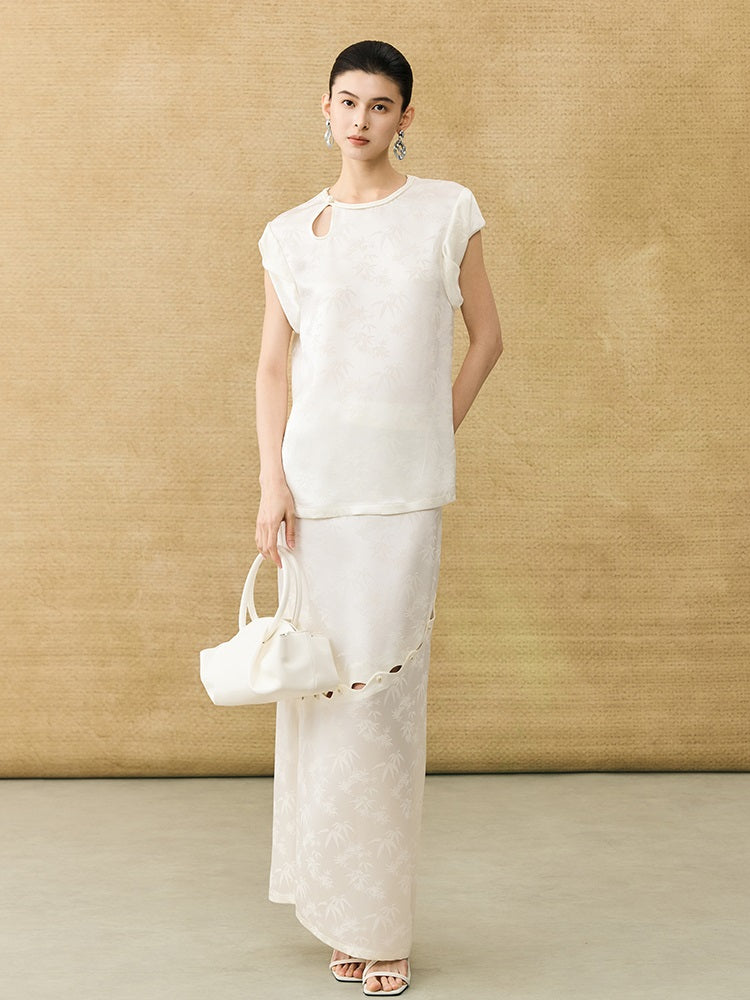 HECO Chinese Acetate Fugui Buckle Short Sleeve T-Shirt - CLOVE.