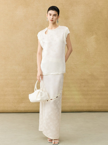 HECO Chinese Acetate Fugui Buckle Short Sleeve T-Shirt - CLOVE.