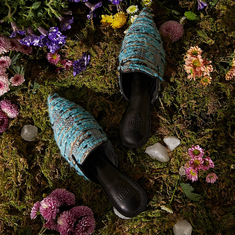 B-FEI couture woven mules slippers-OLEG.