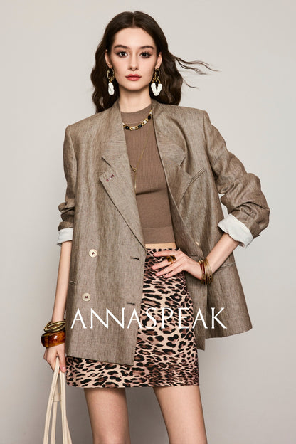 ANNASPEAK Linen Old Money Style Suit -FIGS.