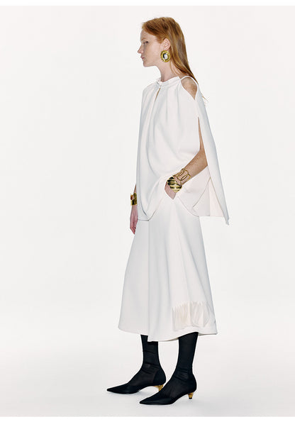 ATELIER MISS LU Off-the-Shoulder Slit Long-sleeved Silhouette Top - MARTY