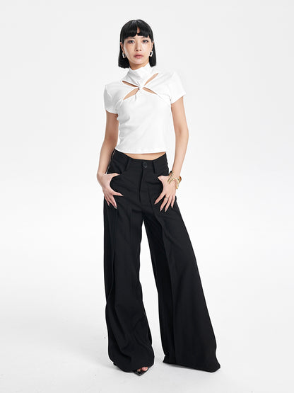 TINY IN american cropped cut-out top with a half-high neck -GOJO