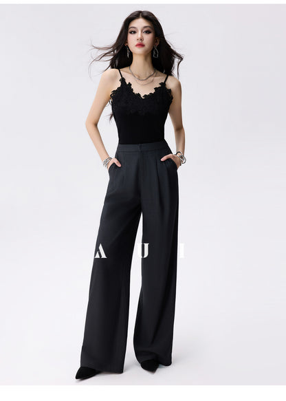 AUI Andorra red faux leather jacket A-line skirt two-piece set - JUN.
