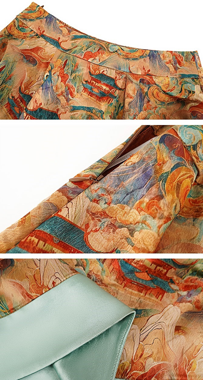 HECO Chinese Retro Style Embroidery Golden Dragon Stand-up Collar Vest Top  - QANT.