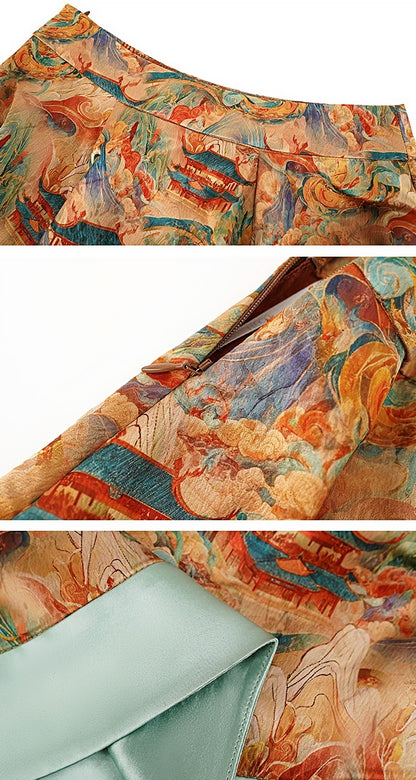 HECO Chinese Retro Style Embroidery Golden Dragon Stand-up Collar Vest Top  - QANT.