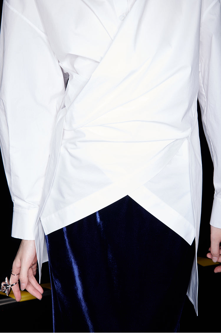 M essential Mackay designer two-wear wrap stand-up collar shirt - Veron.