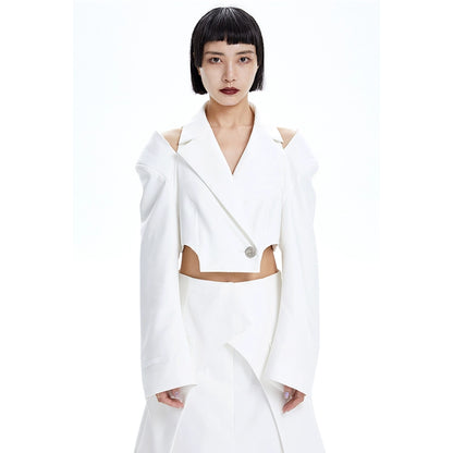 TINY IN Hollow short wide-sleeved women's off-the-shoulder Jacket -MAB