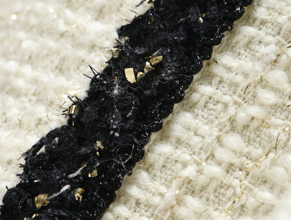 WANGXO | Embossed Shiny Onion Wool Tweed Long Coat with Shawl Collar - MYRA.