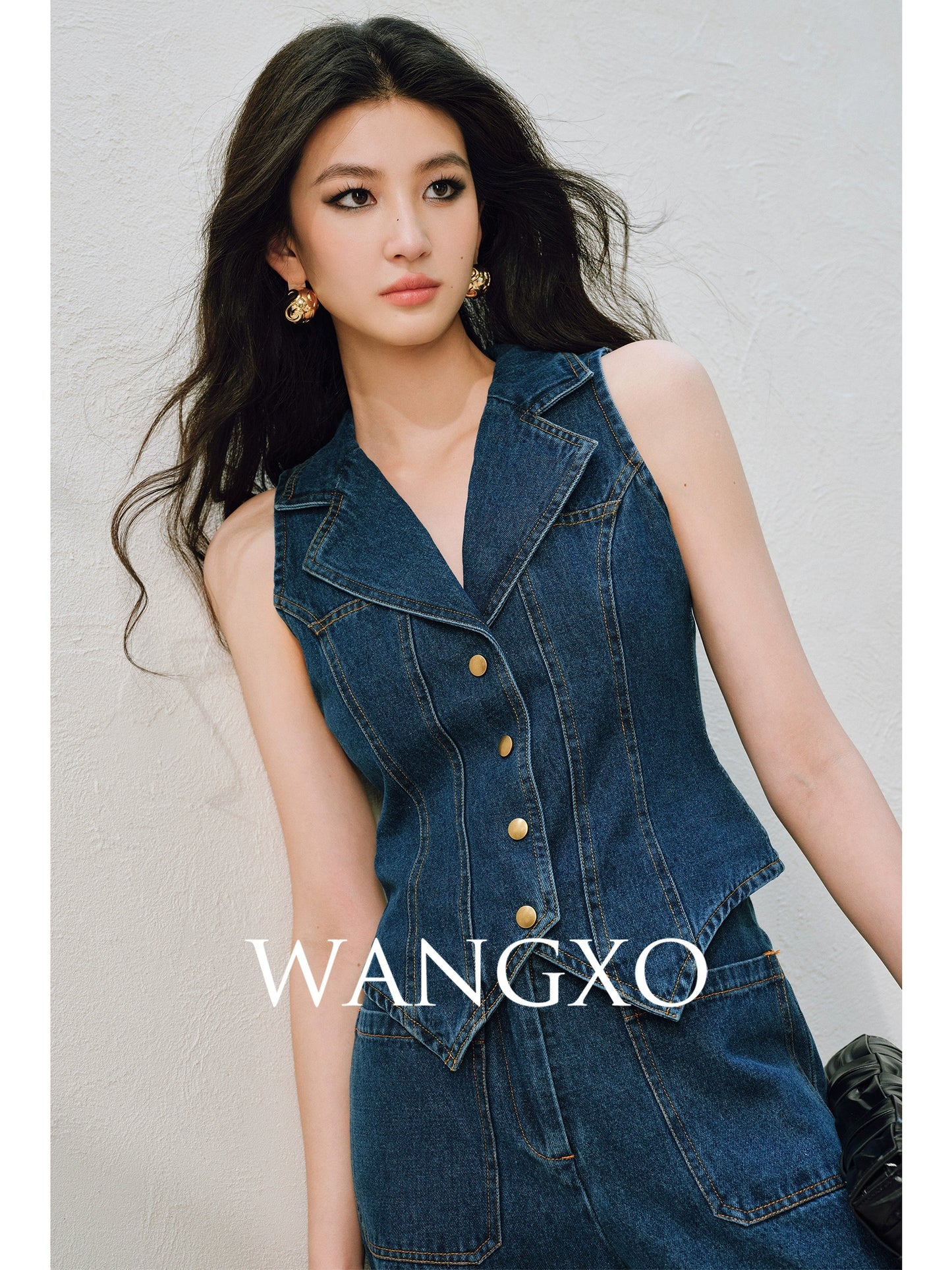 WANGXO | Airy Linen Cotton Blend Retro Denim Vest & Wide-Leg Pants Set  ZARA