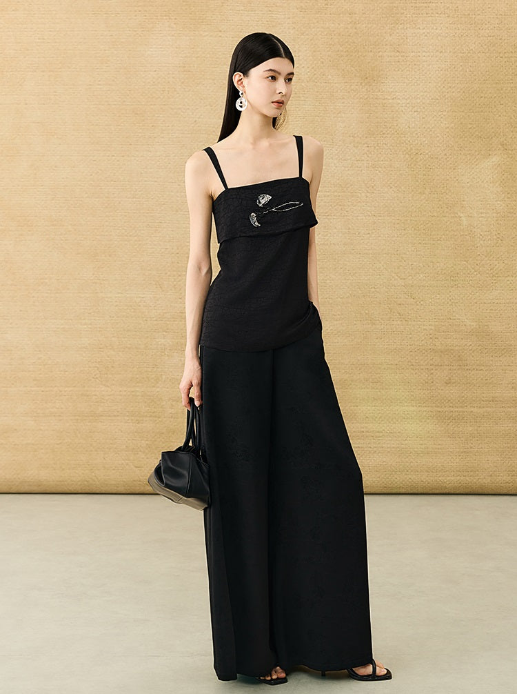 HECO Chinese style calla lily bead embroidered camisole  top - BENE.