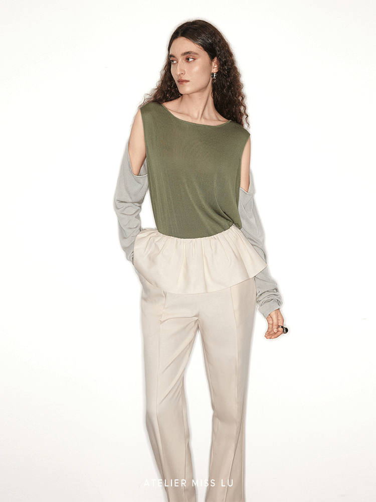 ATELIER MISS LU Two-Piece Off-the-Shoulder Knit Top - VINCE