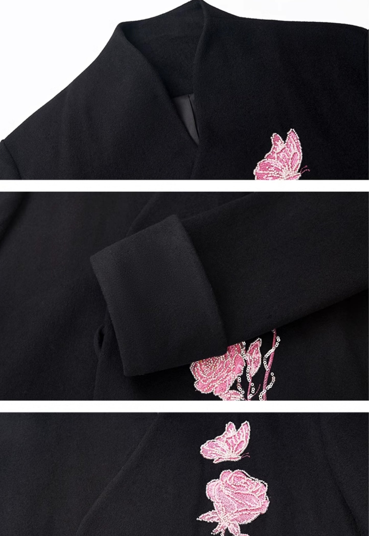 HECO Rose Tweed black apricot long sleeve lace up Jacket Women - less.