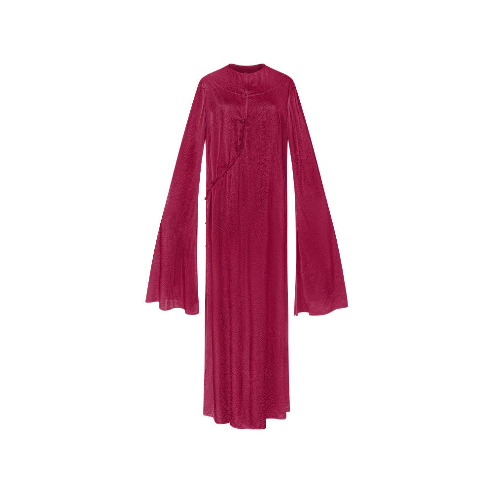 TUYUE Handmade Buckle Light Silhouette Midi Dress - NIMO.