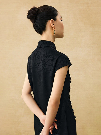 HECO Chinese Modified Diagonal Stand-up Collar Cheongsam ress- OWEN.
