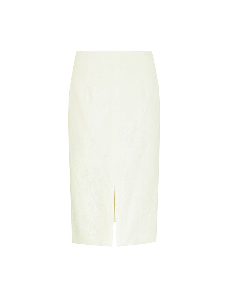 M essential Mackay designer cream collar silhouette shirt skirt - kans.