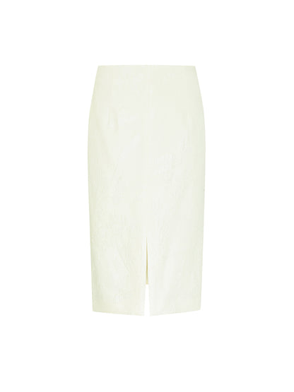 M essential Mackay designer cream collar silhouette shirt skirt - kans.