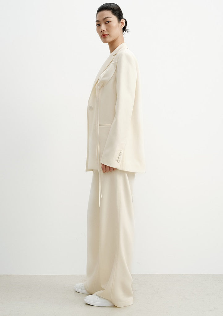 COMME MOI Lu Yan designer's new women's sheep wool flower fringe decoration suit - MANU.