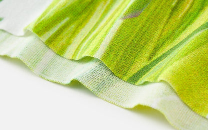 ZHUCHONGYUN flower language love paper printed short-sleeved knitted top--AUTIM.