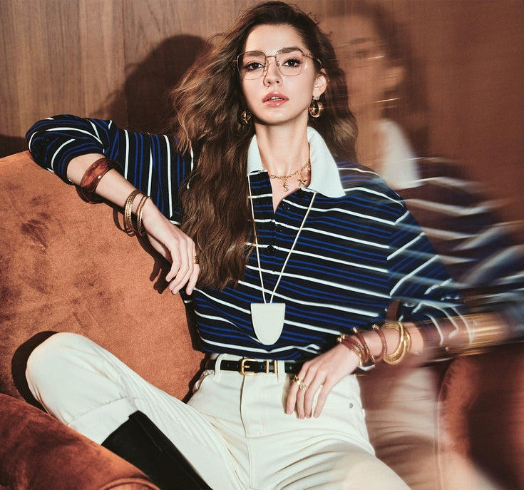 ANNASPEAK color loose striped knit long dress-MUA.