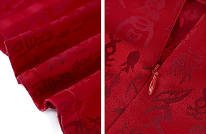 HECO Calligraphy Jacquard A-Line Elegant Skirt - SPIRIT.