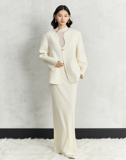 HECO winter double-sided woolen  black red apricot coat women - glory.