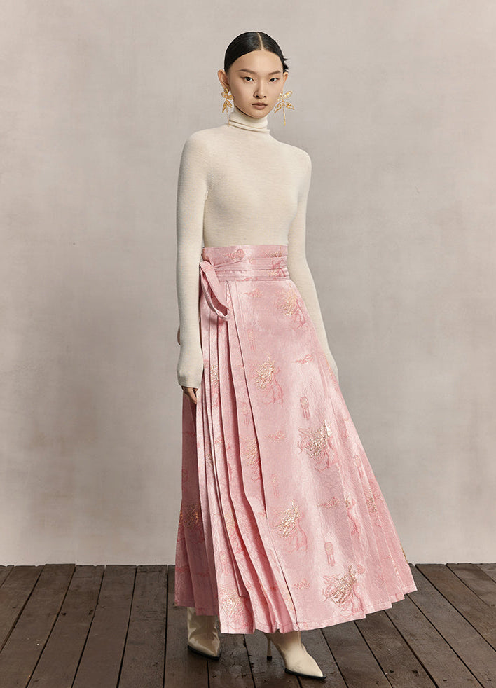 HECO dragon weaving golden high-waisted skirt women - praise.