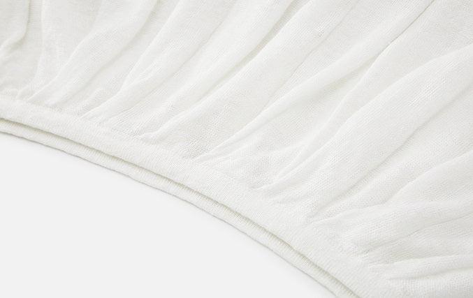 ZHUCHONGYUN white sleeveless gathered neckline balloon hem dress-NID.