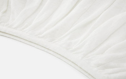 ZHUCHONGYUN white sleeveless gathered neckline balloon hem dress-NID.