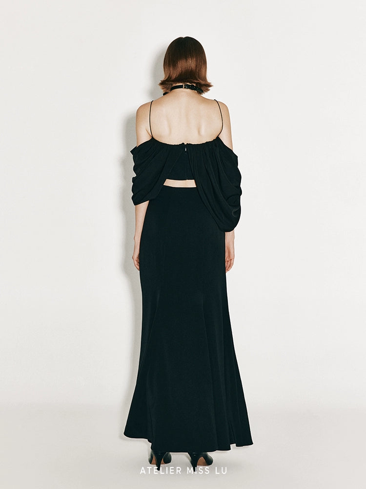 ATELIER MISS LU Elegant and Intellectual Small Fishtail Long Skirt - JOHN.