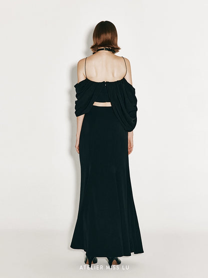 ATELIER MISS LU Elegant and Intellectual Small Fishtail Long Skirt - JOHN.