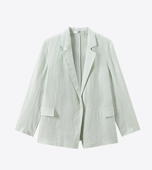 COMME MOI Lv Yan designer summer high-tech linen suit - GRACE.